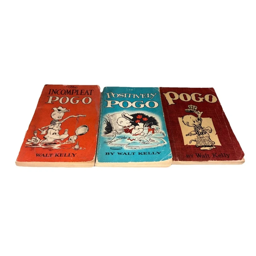 3‎ POGO Books by WALT KELLY, 1st Printing 1954- Incompleat Positively